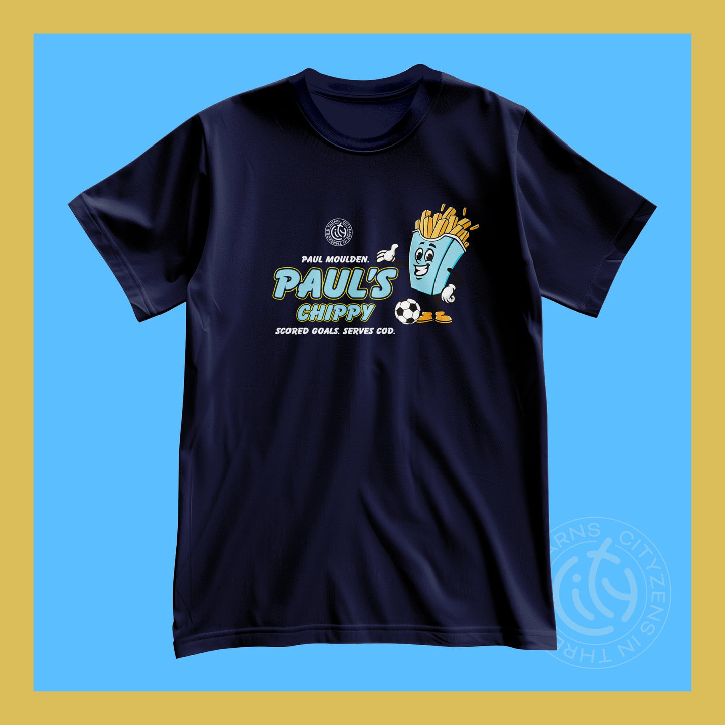 C-I-T-Y Navy Moulden's Chippy t-shirt