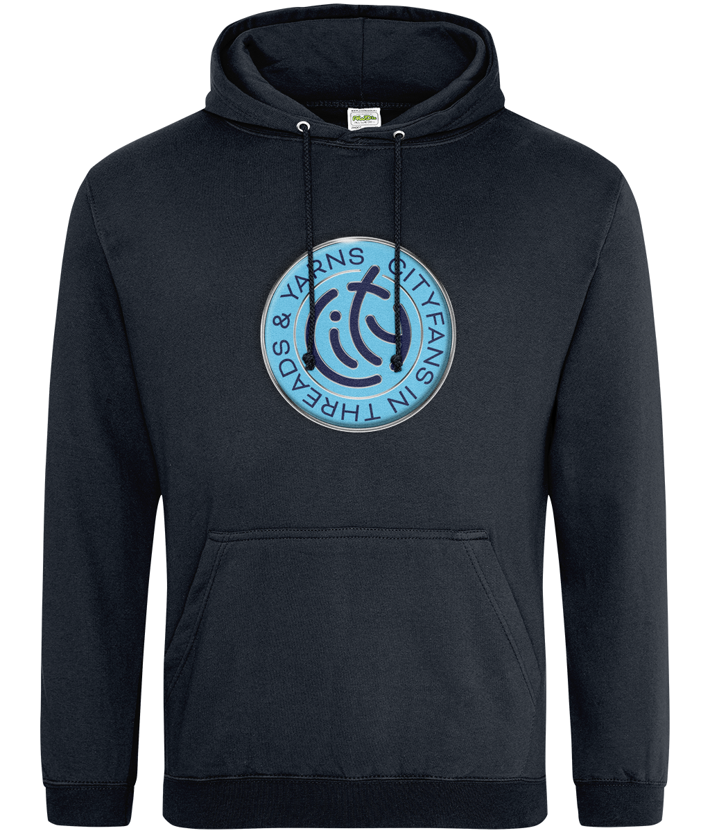 C-I-T-Y Navy Enamel Footy Badge Hoodie