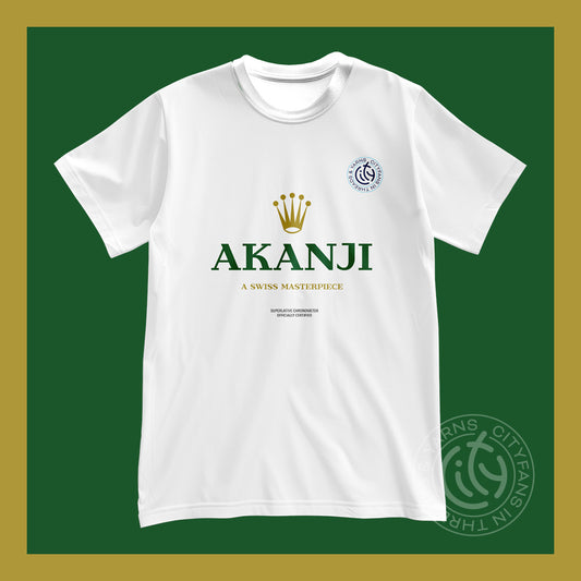 C-I-T-Y Akanji Swiss masterpiece white t-shirt